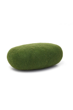 Muskhane Chakati ovales Bodenkissen aus Wollfilz in Olive