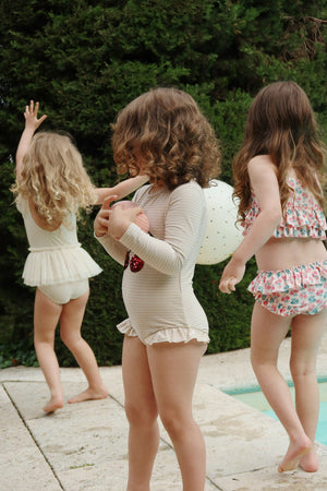 Konges Sløjd Swimsuit with Sleeves "Jade" | Rose Stripe