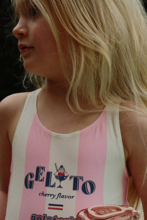 Konges Sløjd Badeanzug "Pomia" | Candy Rose Stripe