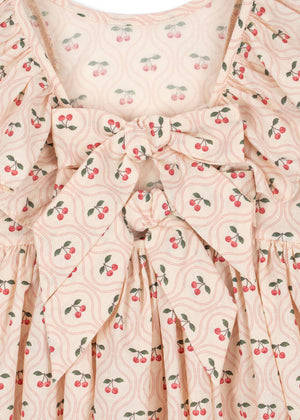 Robe Konges Sløjd "Cianna" motif nœud cerise rose