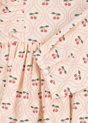 Robe Konges Sløjd "Cianna" motif nœud cerise rose