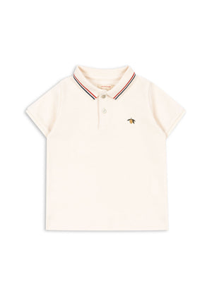 Konges Sløjd Polo Shirt Florian Antique White aus Bio-Baumwolle mit Polokragen