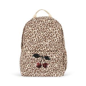 Konges Sløjd Rucksack Juno Sequin Leo, leichter Kinder-Rucksack aus wattiertem Stoff mit Leo-Pailletten, Flaschentasche & Brustgurt