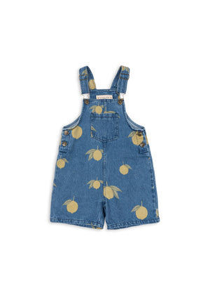 Konges Sløjd Overall Magot Lemon Denim, Kinder-Overall aus weichem Denim mit Knopfleiste und Taschen