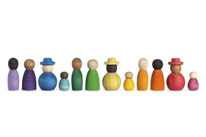  „Grapat Nins® Set mit 12 Holzfiguren in verschiedenen Hautfarben“