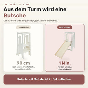 Tuki® Entdeckerset – Lernturm + Rutsche mit Maltafel