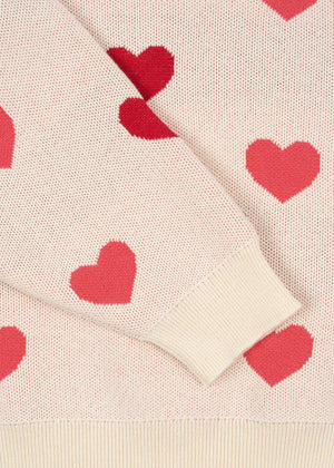 Konges Sløjd Pull en tricot "Lapis" Cœur Coloré Duo Rose