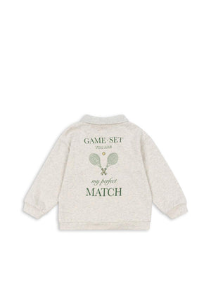 Konges Sløjd Polo Sweatshirt "Spotty" Off White Melange
