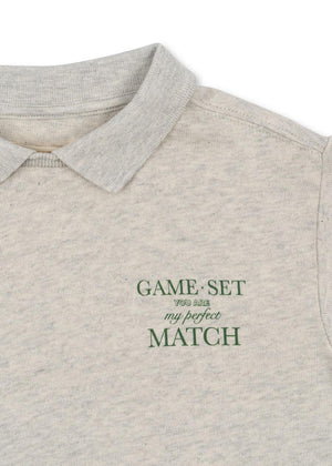 Konges Sløjd Polo Sweatshirt "Spotty" Off White Melange