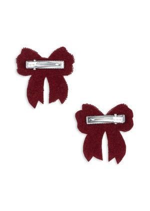 Pinces à cheveux Konges Sløjd avec nœud - Lot de 2 - Rio Red