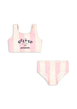 Konges Sløjd Bikini Pomia Candy Rose Stripe aus recyceltem Material für Kinder