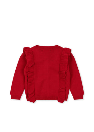 Gilet en maille Konges Sløjd Fiol Volant Barbados Cherry