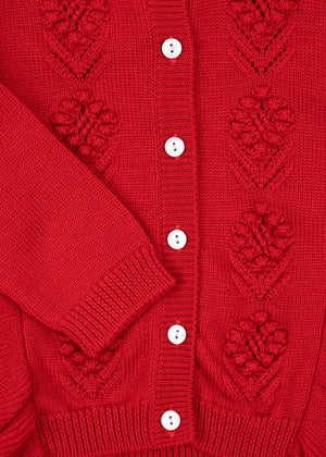 Gilet en maille Konges Sløjd Fiol Volant Barbados Cherry