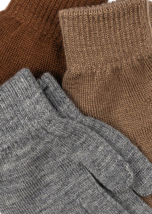 Konges Sløjd Fingerhandschuhe "Filla "3er- Pack | Melange Beige Braun