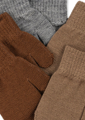 Konges Sløjd Mittens 'Filla' 3-Pack | Grey Melange Beige Brown