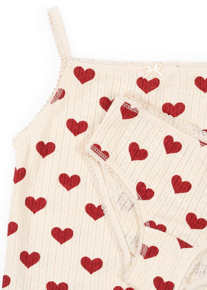 Konges Sløjd Ensemble sous-vêtements "Minnie" Amour Rouge