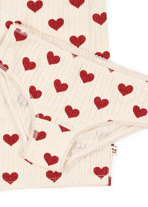 Konges Sløjd Ensemble sous-vêtements "Minnie" Amour Rouge