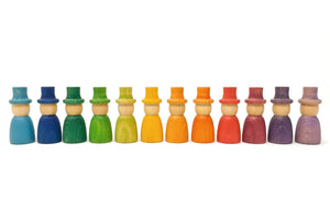   „12 bunte Grapat Wizards Holzfiguren“